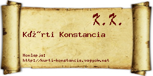 Kürti Konstancia névjegykártya